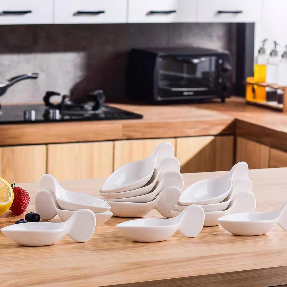 MALACASA 4.5 in. White Porcelain Ramekins Set of 12 - Ceramic Souffle Dishes and Serving Bowls