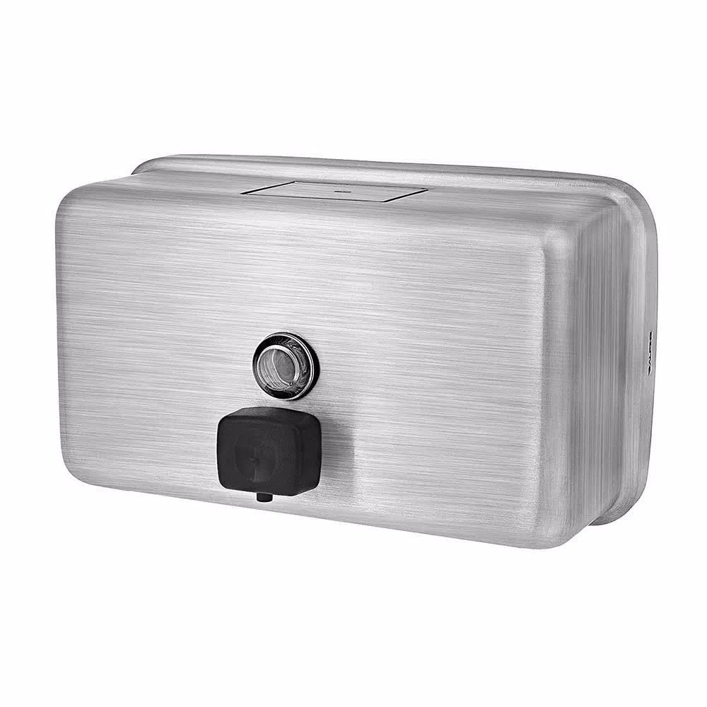 Alpine Industries Alpine 424-SSB 1200ml Stainless Steel Horizontal Manual Liquid Soap Dispenser