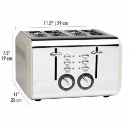 Haden Cotswold 4-Slice Wide Slot Retro Toaster, 1500W, Putty thumbnail 6