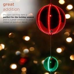 Alpine Corporation 3-Tier Hanging Christmas Ornaments with Chasing LED Lights, Indoor/Outdoor thumbnail 4