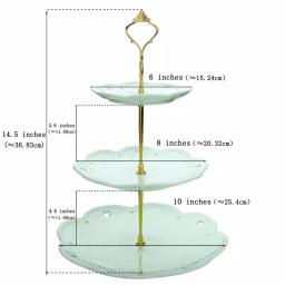 MALACASA 3-Tiered Green Porcelain Cupcake Tower Stand, Round Dessert & Cake Serving Stand thumbnail 3