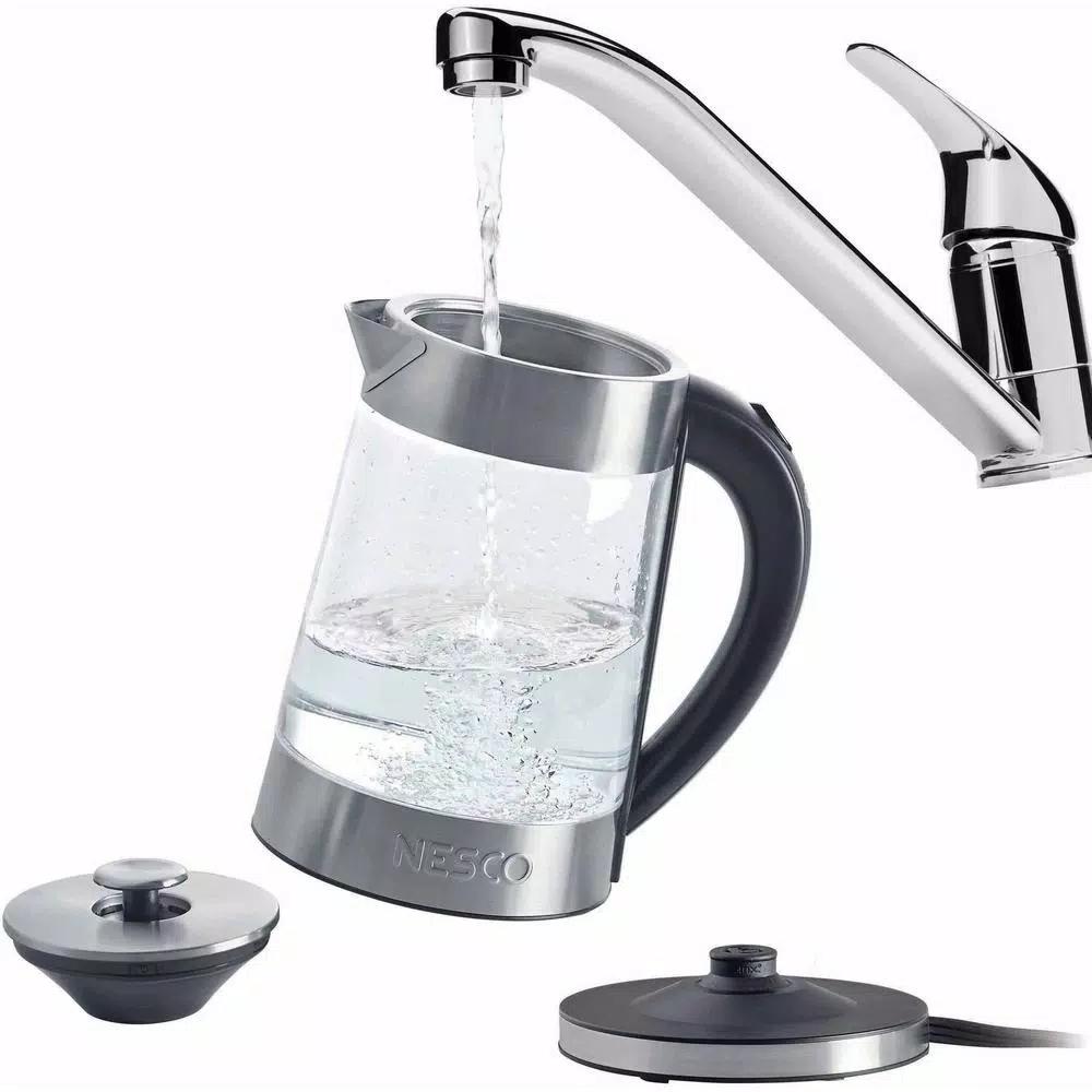 Nesco 1.8 Qt. Stainless Steel Electric Water Kettle, 1500W, Silver