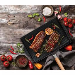 MasterPan Innovative Series 15 in. Cast Aluminum Nonstick Grill and Griddle Pan, Black thumbnail 5