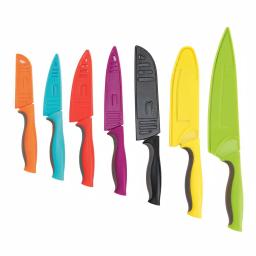 Cook N Home 14-Piece Multicolor Nonstick Carbon Stainless Steel Kitchen Knife Set with Sheaths thumbnail 2