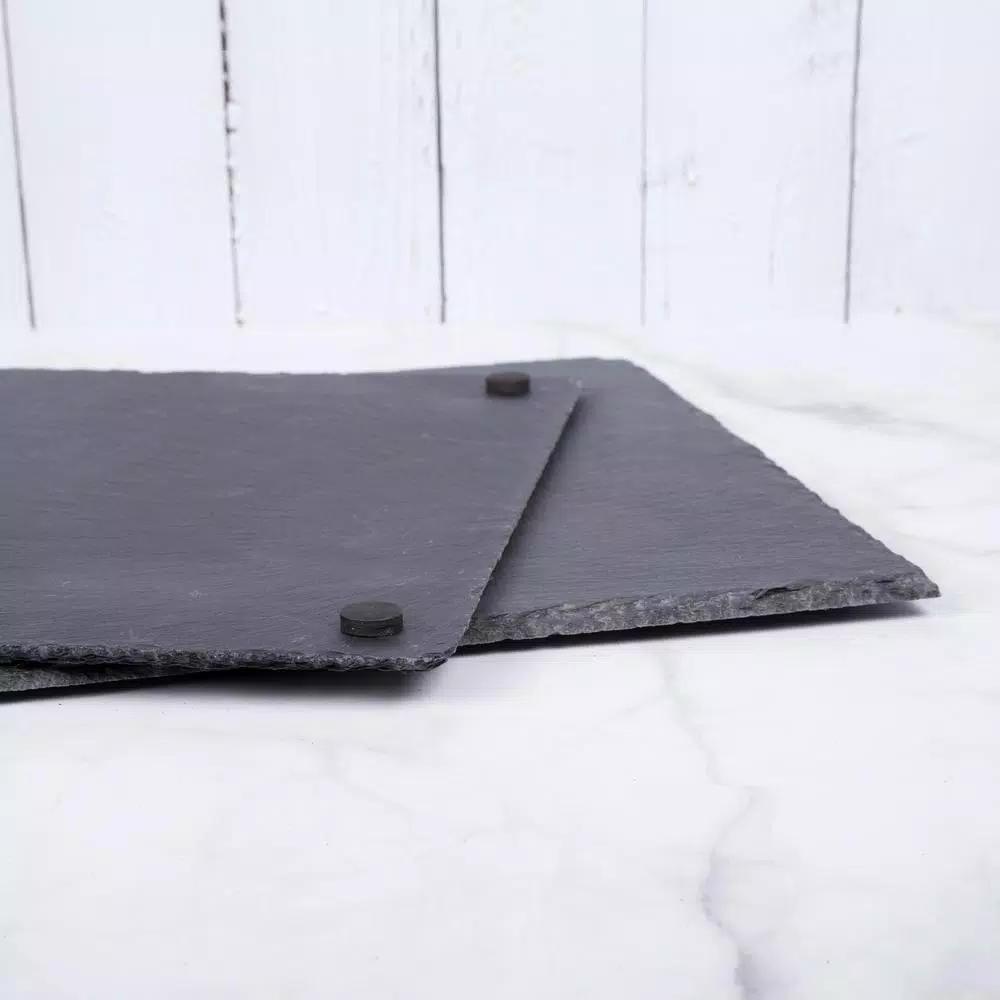 Creative Home Natural Slate Stone Rectangular Serving Board, 12 x 20 in. Cheese Platter