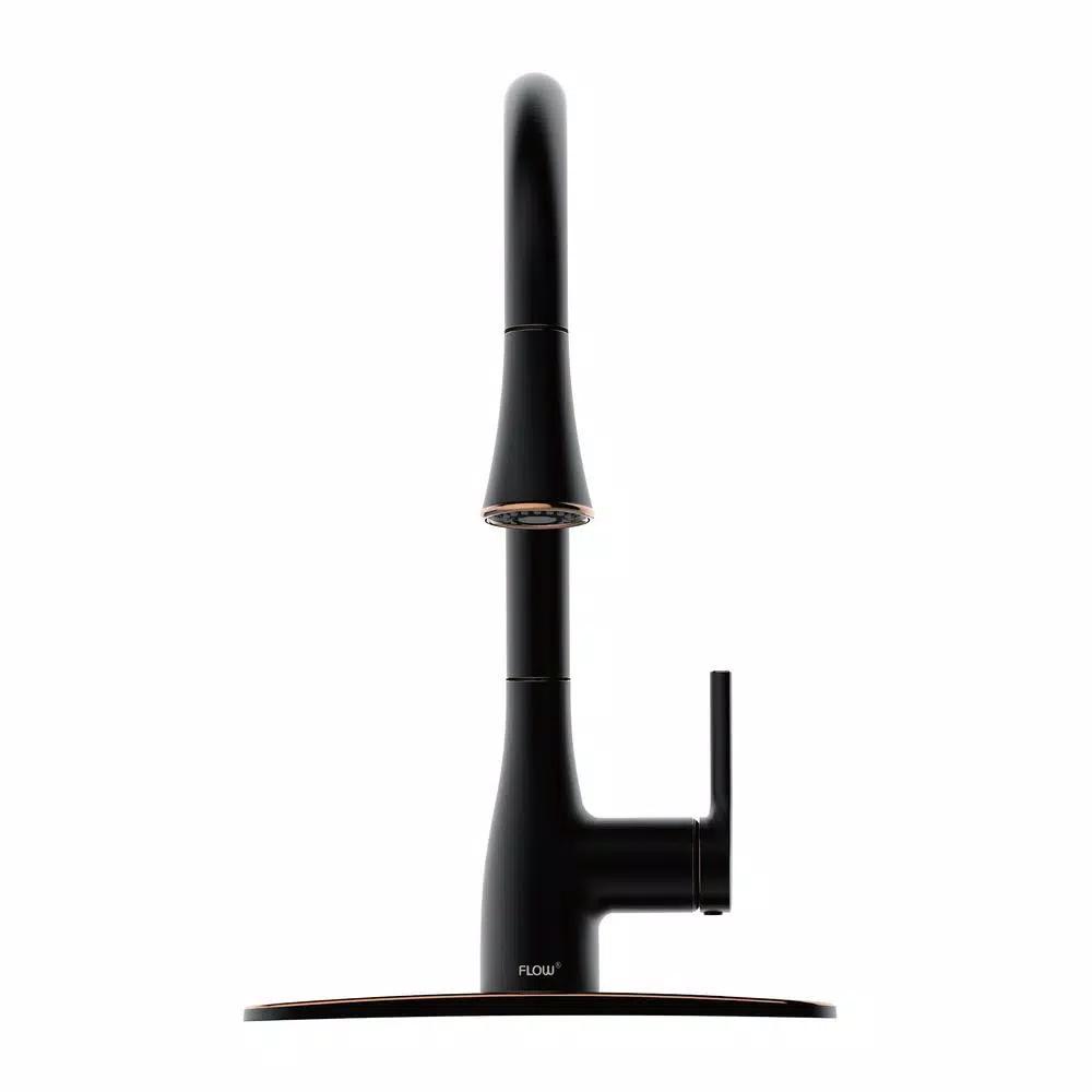 FLOW Series Classic Single-Handle Pull Down Kitchen Faucet, Oil Rubbed Bronze