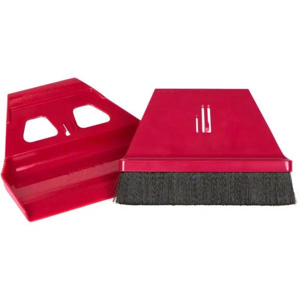 WISP miniWISP 6 in. Red Whisk Broom and 7 in. Dustpan Set with Electrostatic Bristle Seal Technology