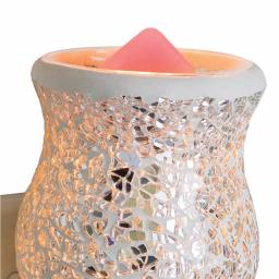 Candle Warmers Etc Reflection 5.7 in. Pluggable Fragrance Warmer - Silver Glass Mosaic thumbnail 4
