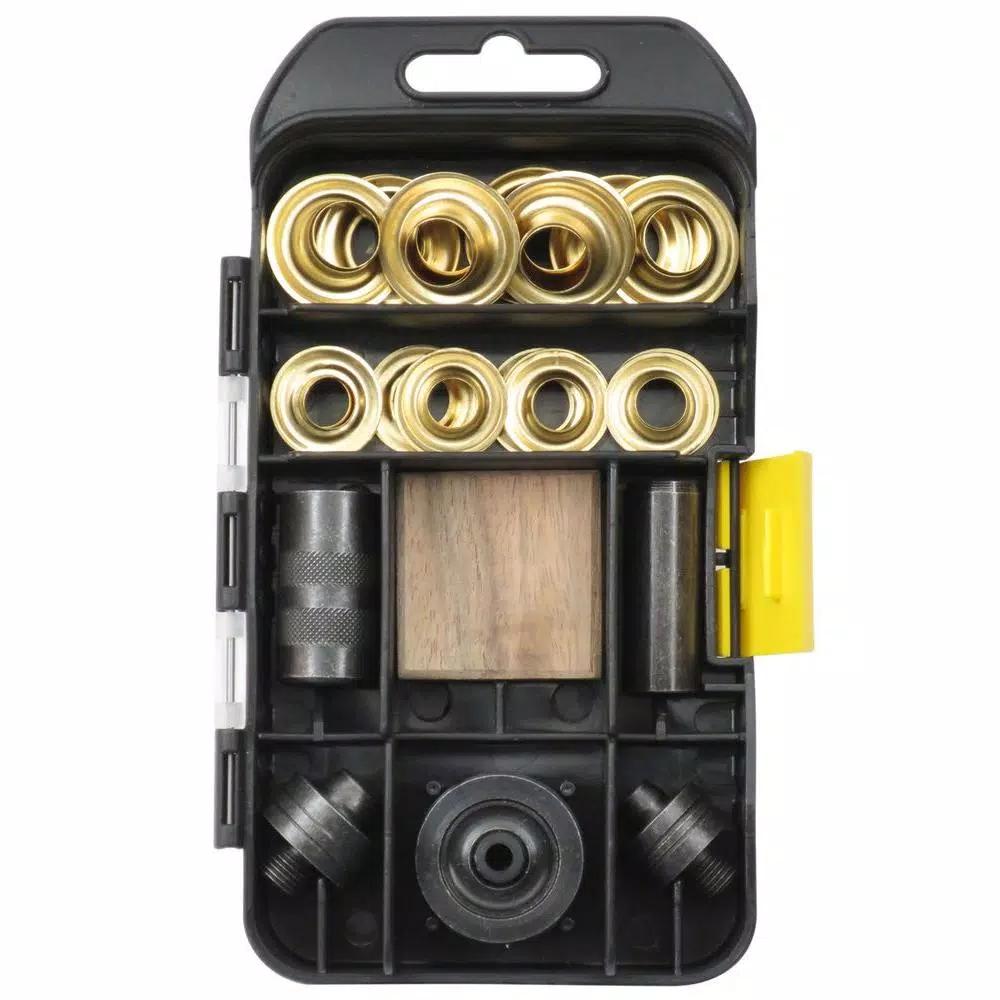 General Tools 81264 Brass Grommet Fastening Kit with Case, 1/2 in. and 3/8 in. Sizes