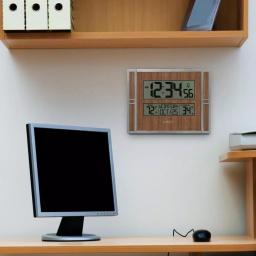 La Crosse Technology Atomic Digital Wall Clock with Wireless Outdoor Temperature Sensor and Daylight Saving Time thumbnail 5