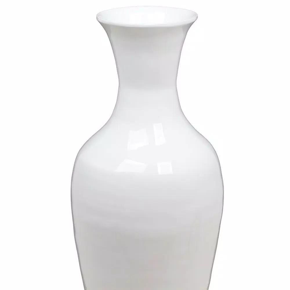 Uniquewise 37 in. White Modern Bamboo Tall Floor Vase - Trumpet Shape