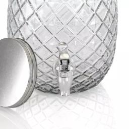 Gibson Home 4.8 Qt Pineapple Shaped Clear Glass Beverage Dispenser with Spout thumbnail 3