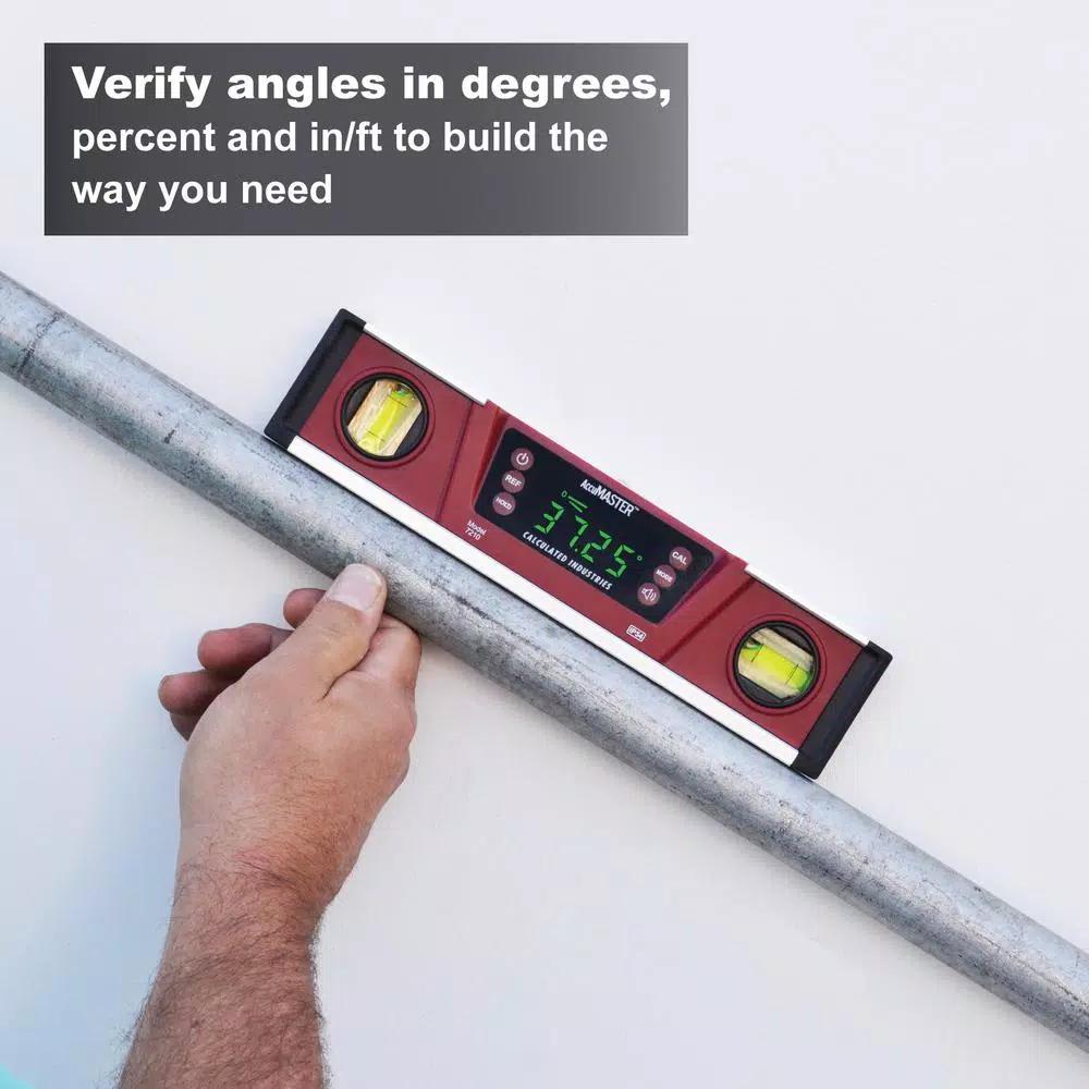 Calculated Industries AccuMASTER Pro 10 in. Digital Torpedo Level with Magnetic V-Groove and LED Display