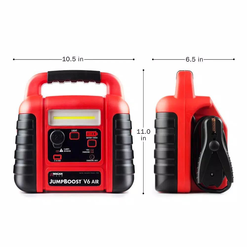 Wagan Tech JumpBoost V6 Air 1000 Amp Jump Starter with 250 PSI Air Compressor and LED Light