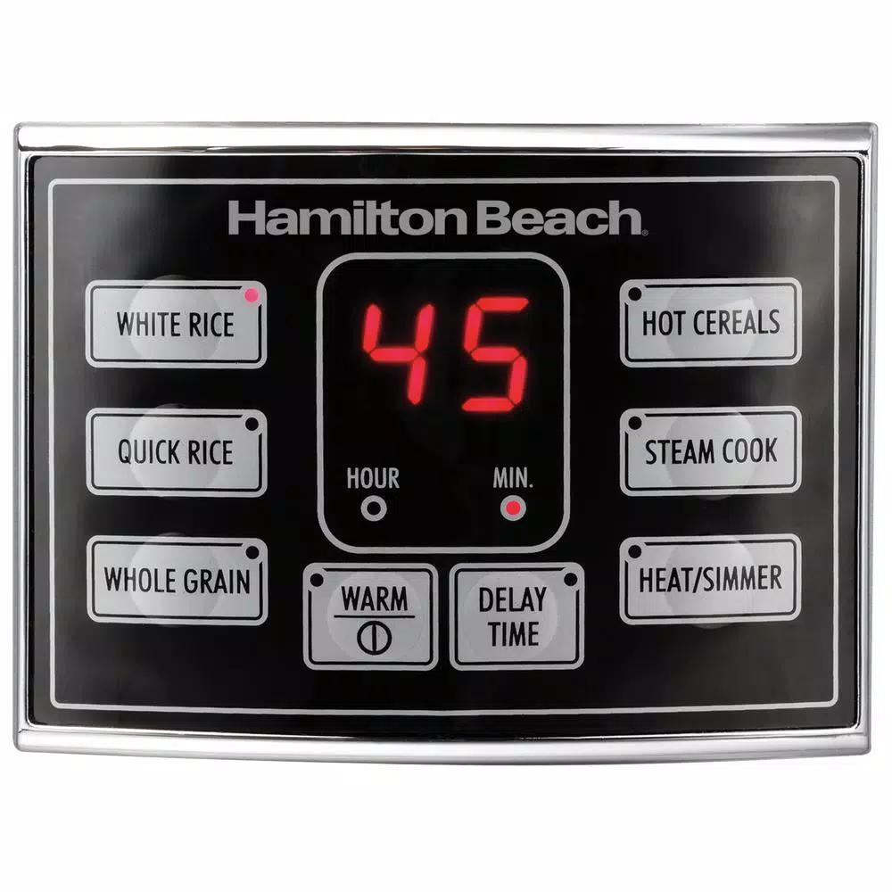 Hamilton Beach 20-Cup Stainless Steel Rice and Hot Cereal Cooker with Rice Rinser and Steam Basket