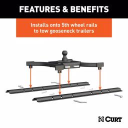 CURT Spyder CURT 5th Wheel Rail Gooseneck Hitch - 2-5/16" Ball thumbnail 3