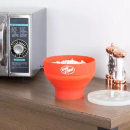 Chef Buddy Red Silicone Microwave Popcorn Popper Bowl, 80 oz Collapsible Design thumbnail 7