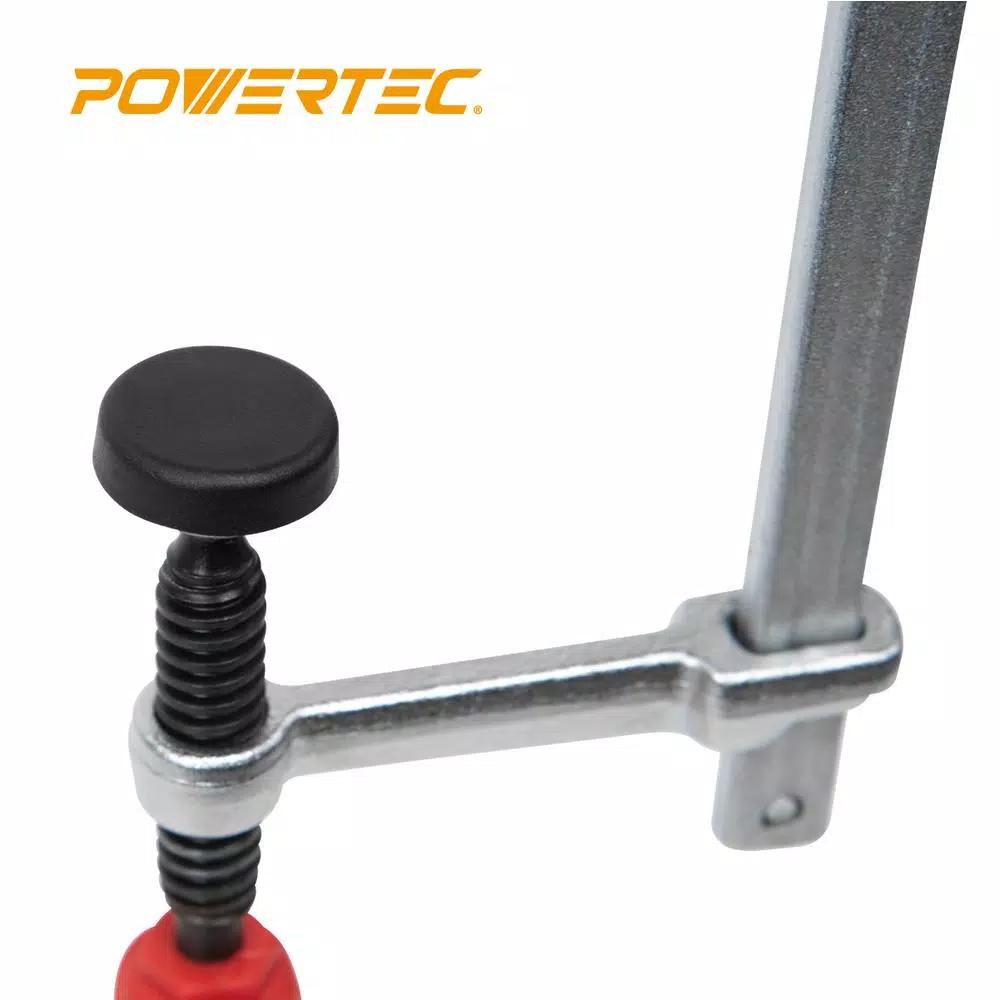 POWERTEC 2-Pack Quick Screw Down Guide Rail Clamps, 5-3/8 in. Opening, 2-3/8 in. Throat Depth