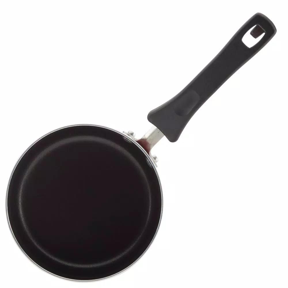 Farberware Neat Nest 1-Quart Aluminum Nonstick Saucepan with Glass Lid, Black