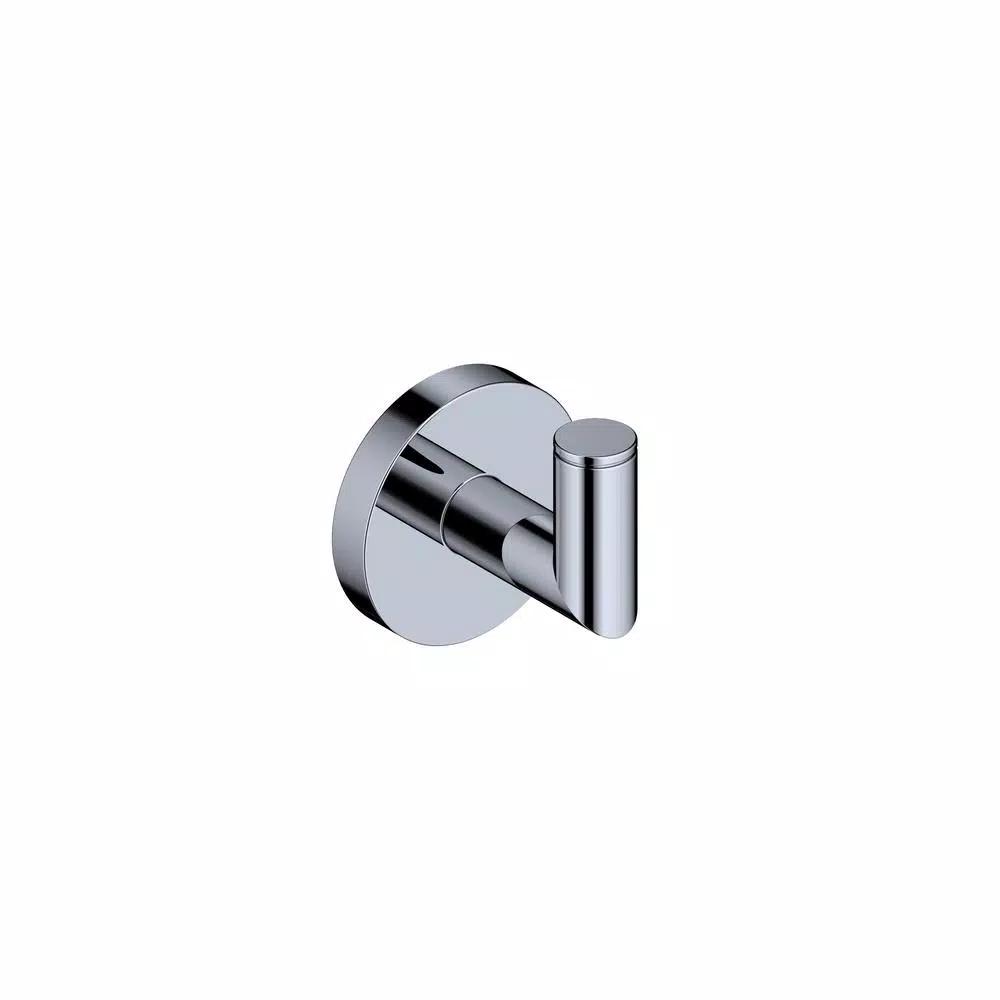 WS Bath Collections Pura Single Robe Hook - Polished Chrome - Solid Brass Modern Bathroom Hook