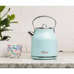 Haden Heritage 1.7L Electric Kettle, Retro Stainless Steel, Light Blue Turquoise thumbnail 2