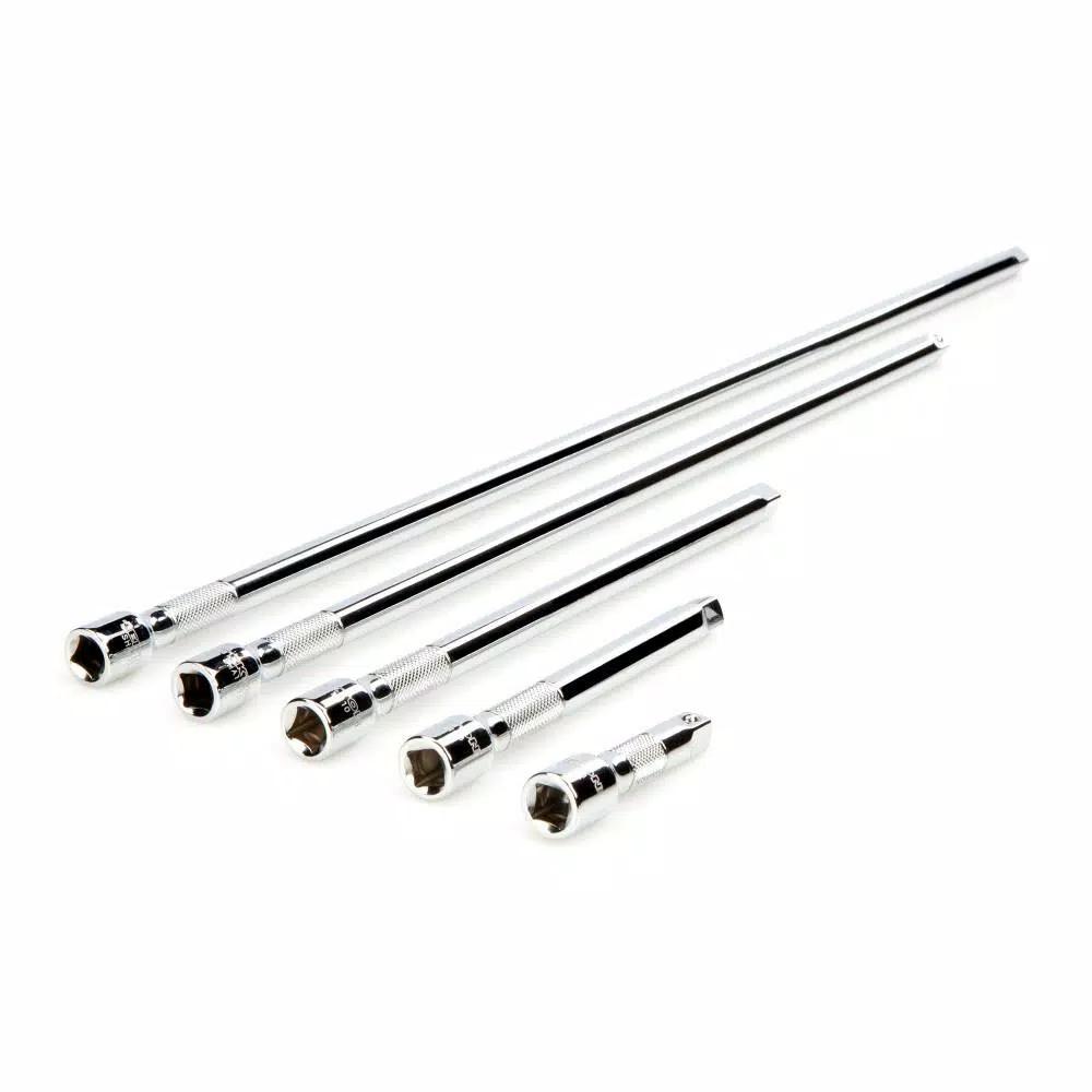 TEKTON 3/8 in. Drive Extension Set, 5-Piece Chrome Socket Extender Set