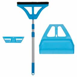 WISP 3-Piece Broom and Dustpan Set with Telescoping Handle and Bristle Seal Technology - Blue thumbnail 3
