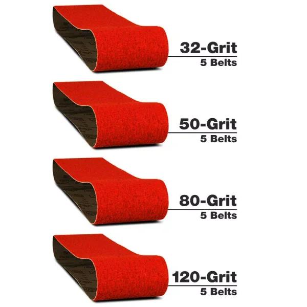 Diablo 3 in. x 18 in. Sanding Belt Assortment, 20-Pack (36, 50, 80, 120 Grit)