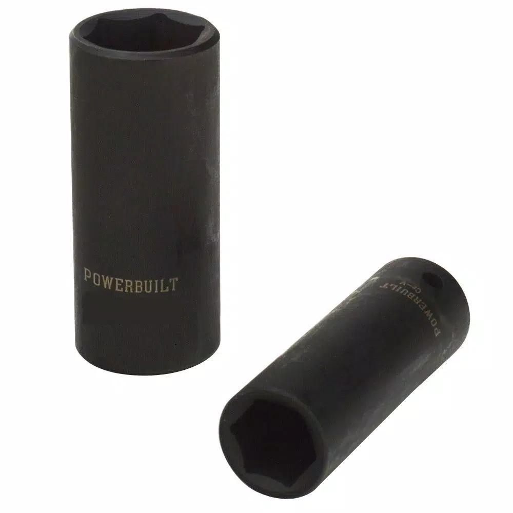 Powerbuilt 2-Piece Double-Sided Flip Lug Nut Socket Set (3/4 in., 13/16 in., 19 mm, 21 mm)