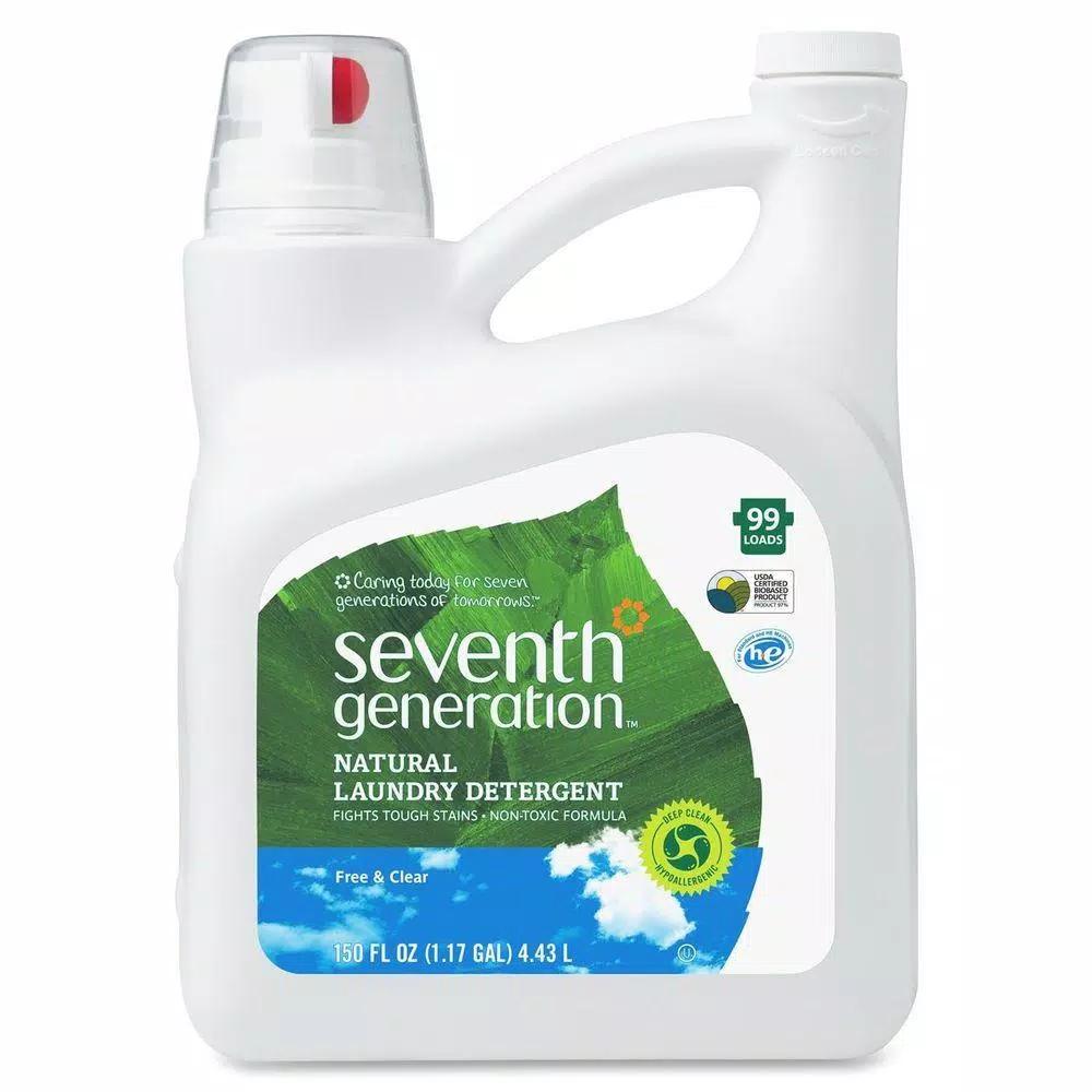 Seventh Generation Natural Liquid Laundry Detergent, Free & Clear, 150 oz.