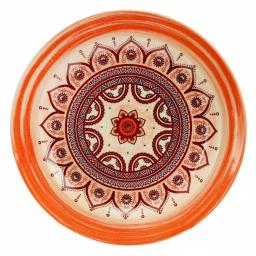 Elama Zen Rust Mozaik 16-Piece Stoneware Dinnerware Set, Service for 4, Orange Bohemian Style thumbnail 5