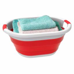 Lavish Home Red Collapsible Multi-Use Laundry Basket with Comfort Grip Handles thumbnail 2