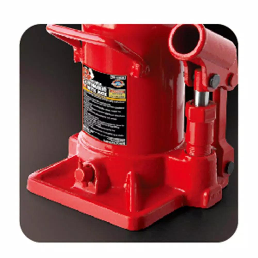 Big Red 12-Ton Low-Profile Stubby Bottle Jack, Hydraulic Steel Lifting Jack