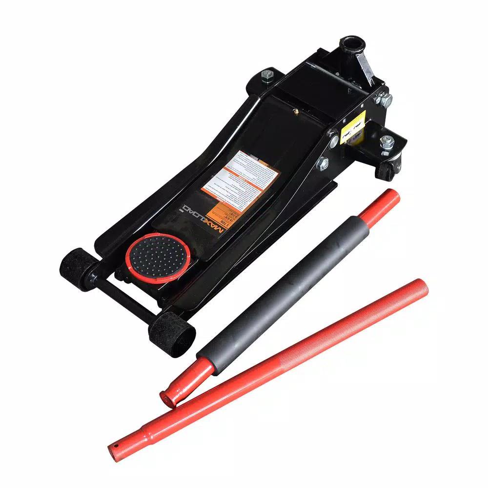 Max Load 3-Ton Low Profile Hydraulic Floor Jack with Quick Pump and Wide Steel Casters