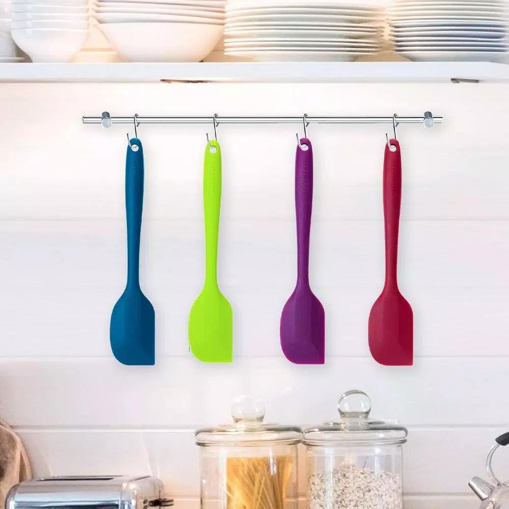 OVENTE Premium Silicone Spatula Set, 4-Piece Heat-Resistant Non-Stick Spatulas with Stainless Steel Core