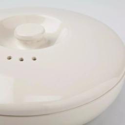 BergHOFF Ron 3-Piece Stoneware Steamer Insert and Covered Bowl Set, White thumbnail 5