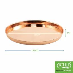 Achla Designs 12.5 in. Round Copper Plated Stainless Steel Decorative Serving Tray thumbnail 2