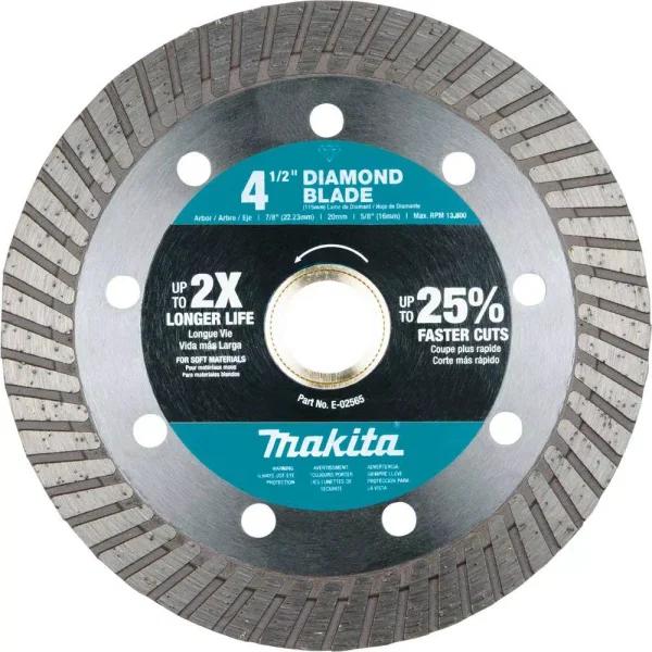 Makita 4-1/2 in. Turbo Diamond Blade for Soft Materials