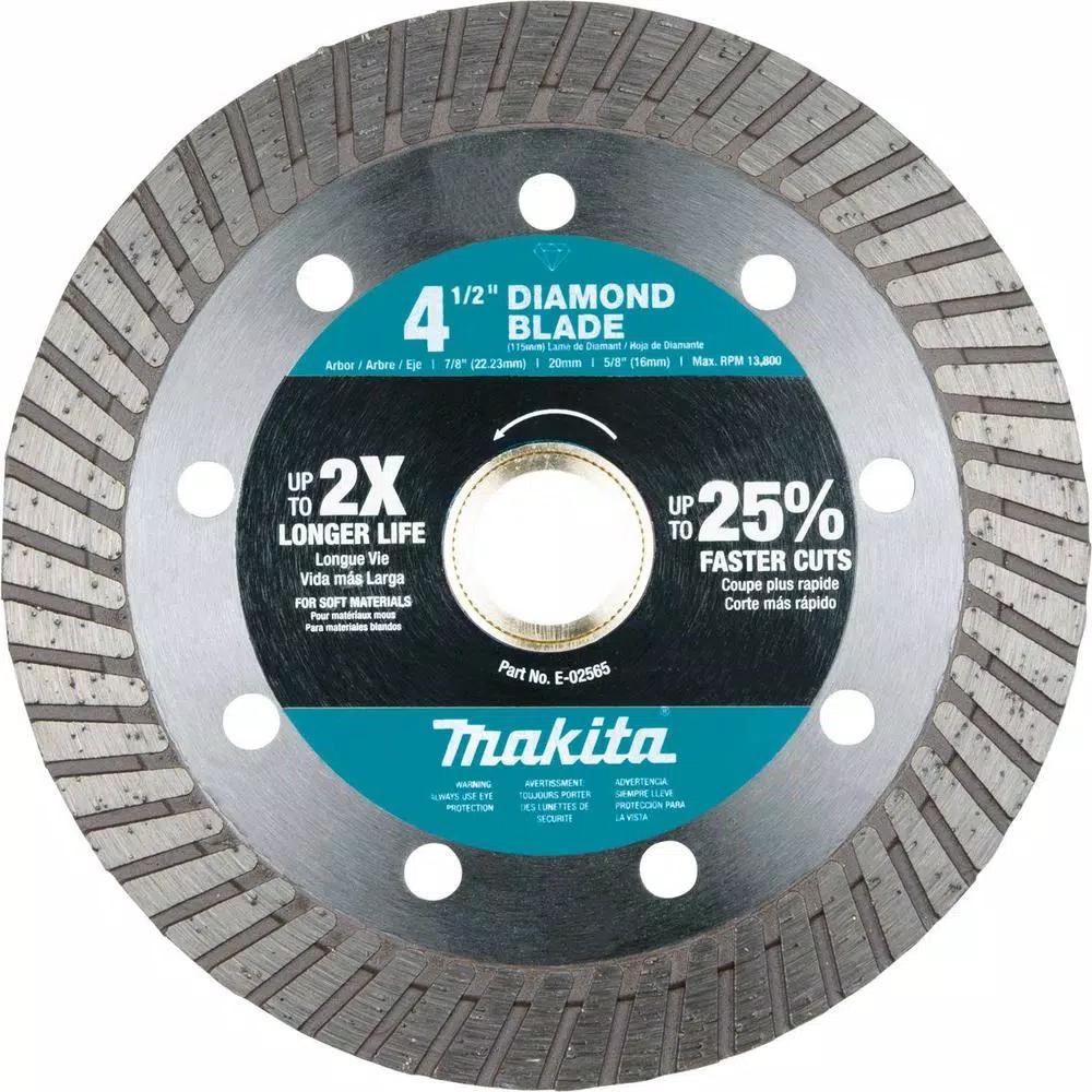 Makita 4-1/2 in. Turbo Diamond Blade for Soft Materials