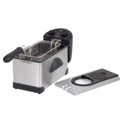 PREMIUM 3.2 Qt. Stainless Steel Deep Fryer with Fry Basket and Clear View Lid, 1500W thumbnail 1