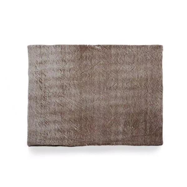 Noble House Lanford Light Brown Faux Fur Throw Blanket, 50 x 60 in.