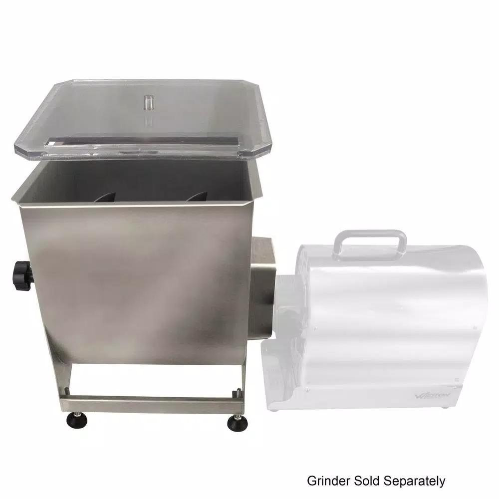 Weston Stainless Steel Manual Meat Mixer, 44 lb Capacity with Removable Paddles