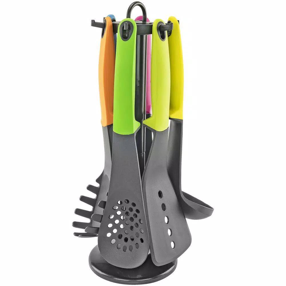 Southern Homewares 7-Piece Colorful Kitchen Utensil Set with Storage Holder