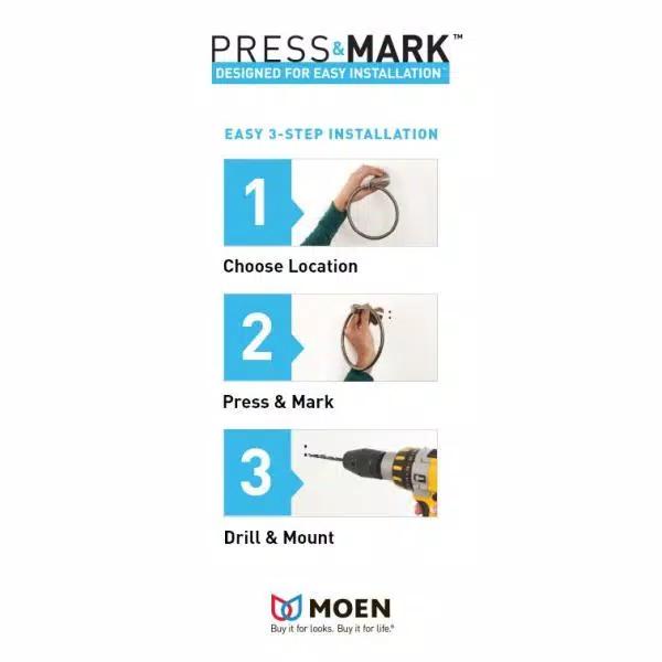 MOEN Idora Chrome Robe Hook with Press and Mark Installation Technology
