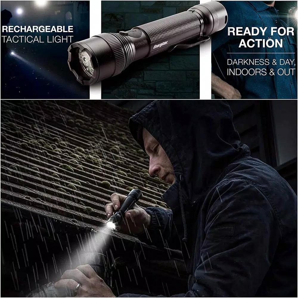 Energizer TAC-R 700 Rechargeable LED Tactical Flashlight, 700 Lumens, Aircraft-Grade Aluminum