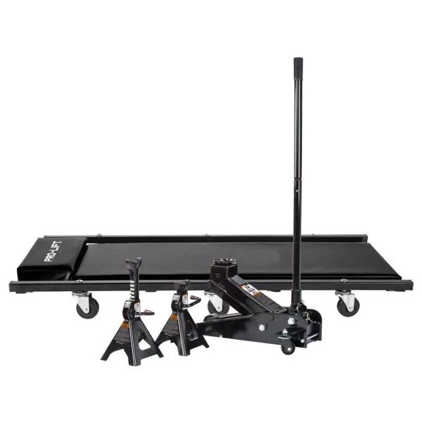 Pro-Lift 3-Ton Heavy-Duty Floor Jack, Jack Stands, and 300 lb. Creeper Combo Set