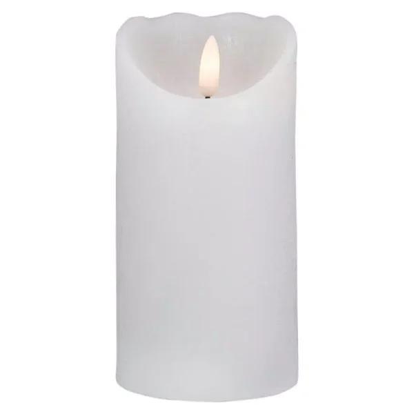 Northlight 6 in. White Flameless Battery Operated Pillar Christmas Decor Candle with 3D Flickering Light