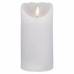 Northlight 6 in. White Flameless Battery Operated Pillar Christmas Decor Candle with 3D Flickering Light thumbnail 1