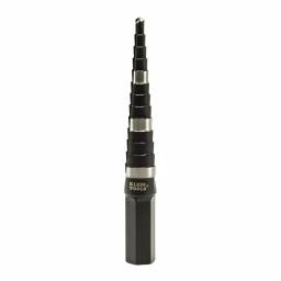 Klein Tools 1/8 in. to 1/2 in. High Speed Steel Double-Fluted Step Drill Bit with 3/8 in. Hex Shank thumbnail 2