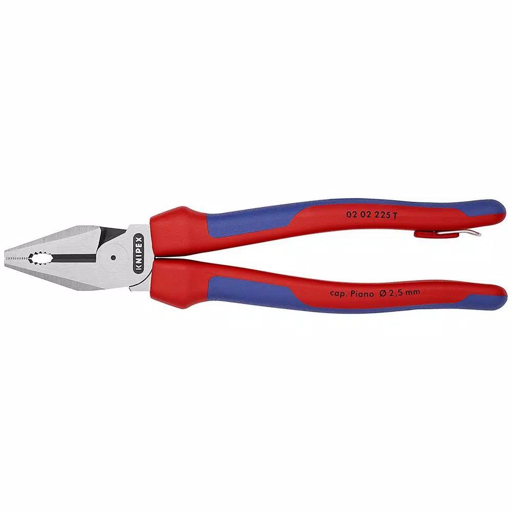 KNIPEX 9 in. High Leverage Combination Pliers with Dual-Component Comfort Grips and Tether Attachment